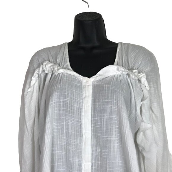 See By Chloe White 100% Cotton Button Down Blouse Size M - Picture 3 of 7